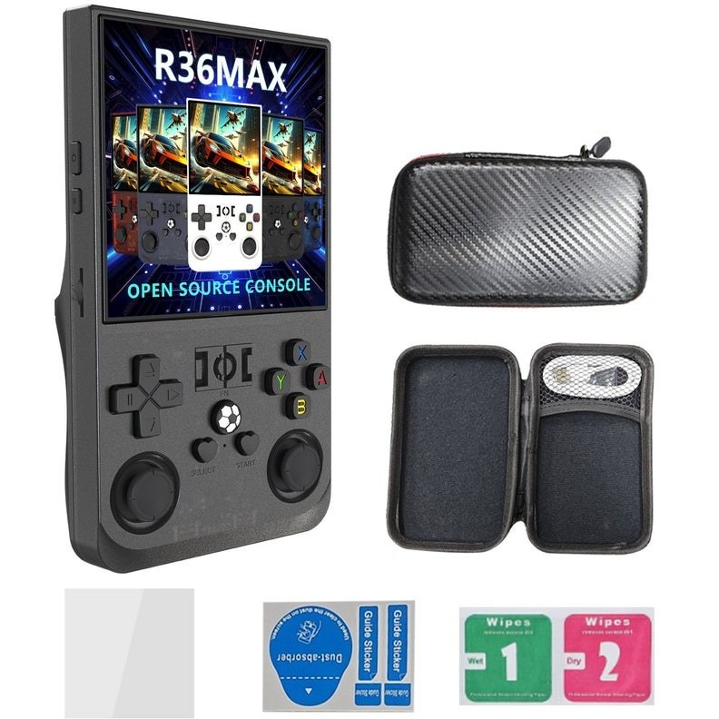 کنسول بازی دستی رترو مدل R36MAX با صفحه‌نمایش IPS