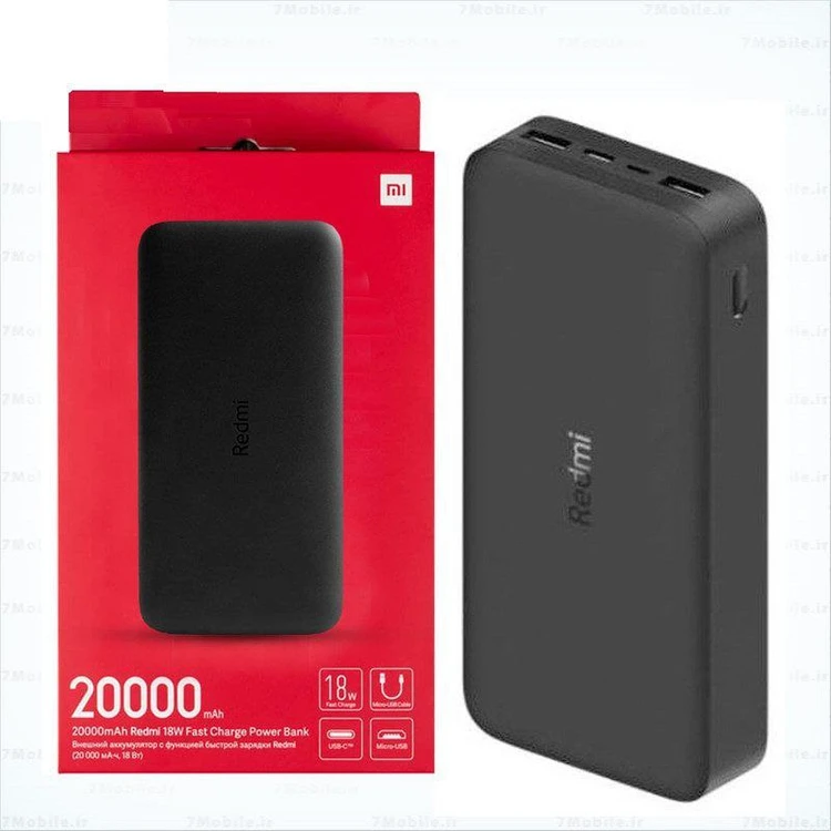 پاوربانک 20 هزار میلی آمپر شیائومی مدل Redmi PB200LZM اصل